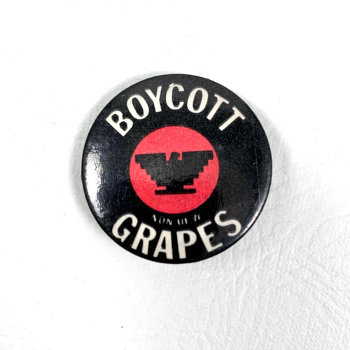 Boycott Grapes Button - 1982