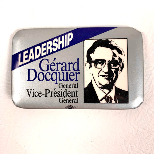 Gerard Docquier General Vice President Leadership Button - 1986