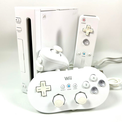 Nintendo Wii Console - GameCube Compatible - 8 GB Memory Card, Classic Controller - 39 Built In Games