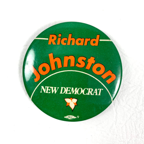 Richard Johnston New Democrat Button - 1988