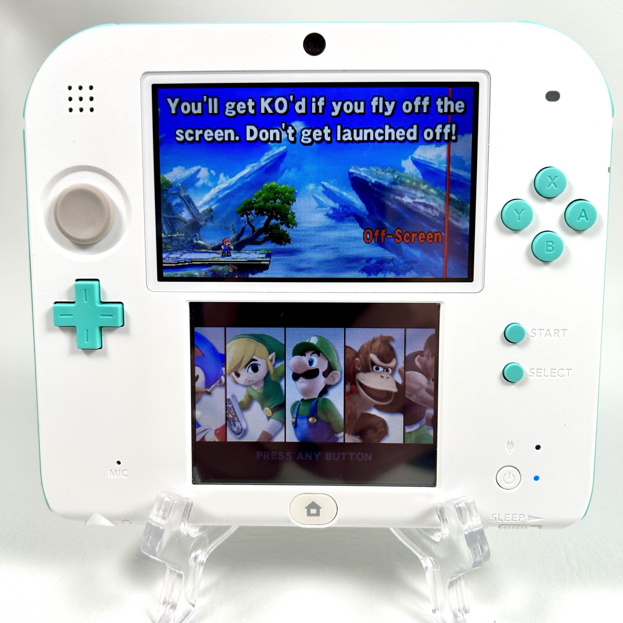 Sea Green Nintendo outlets 2DS - With charger and stylus