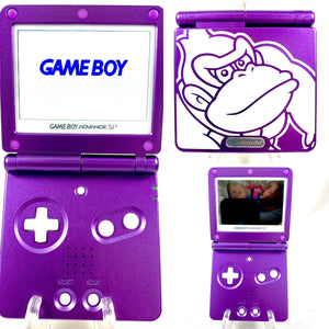 Custom Metallic Purple White Donkey Kong GameBoy Advance SP
