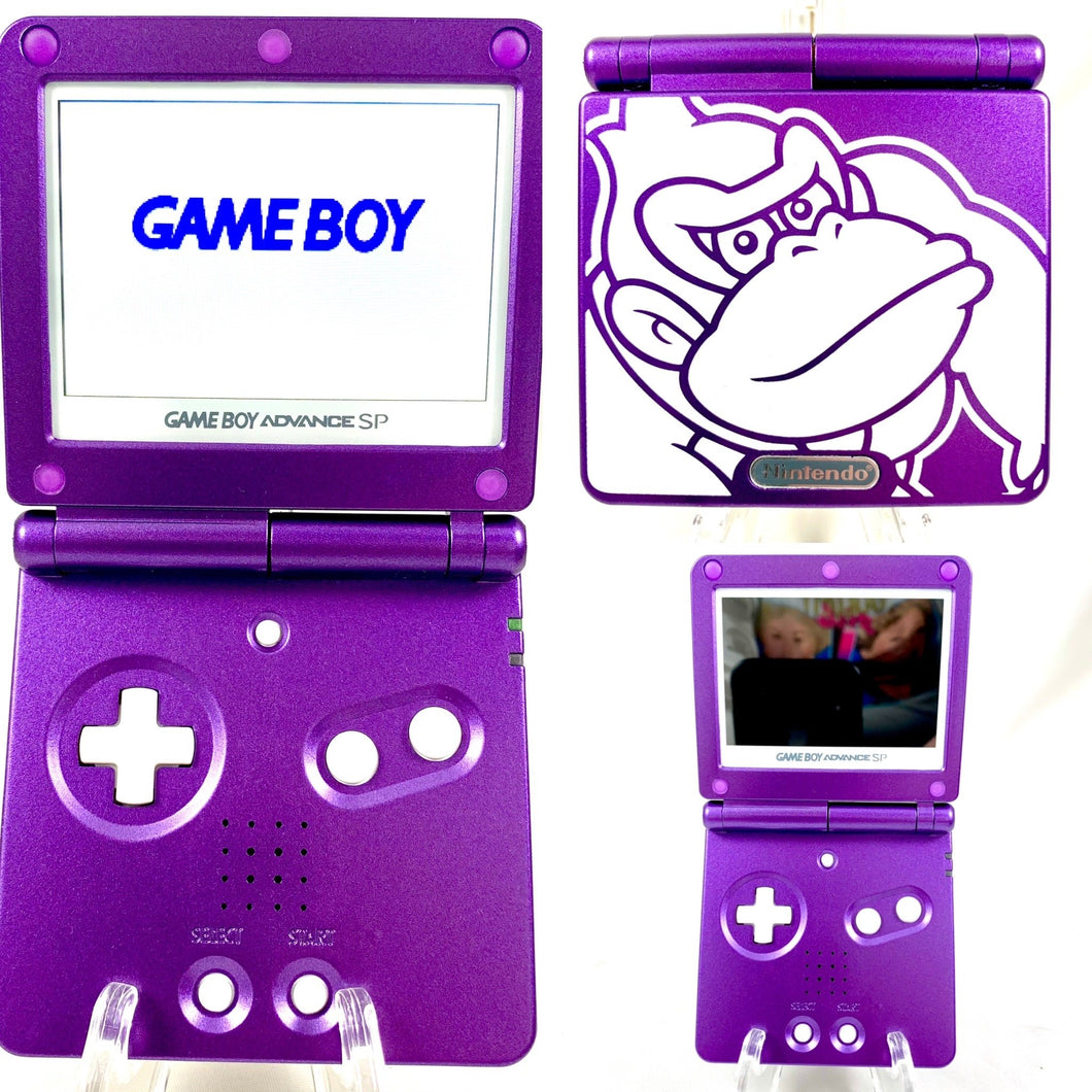 Custom Metallic Purple / White Donkey Kong GameBoy Advance SP Console