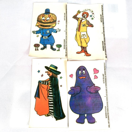 McDonalds Window Stickers Set of 4 - 1980