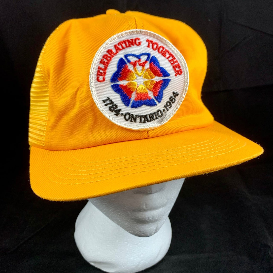 Ontario Bicentennial - Yellow Mesh Back Trucker Hat - 1984